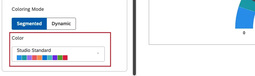 ゲージセグメントのカラーパレットを細分化します。