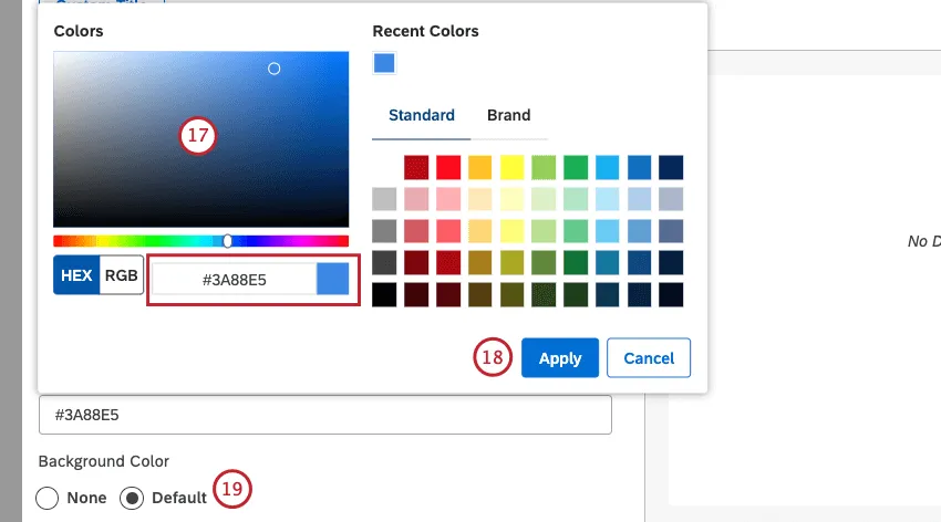 Wählen Sie nur eine Farbe für das Feld Suchen und die Ergebnisse aus, indem Sie die Farbe aus der Farbauswahl auswählen.