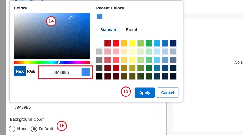 Scegliere un solo colore per la casella di ricerca e per i risultati della ricerca, selezionando il colore dal selezionatore di colori.