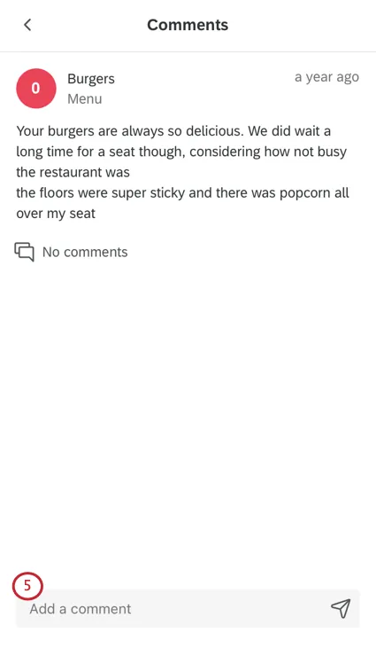 Comment field bottom of the page