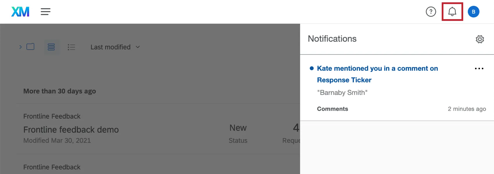 Image dune notification indiquant que quelquun vous a mentionné dans un commentaire