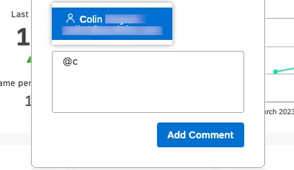 Escribir el nombre de alguien con el símbolo arroba en la ventana de comentarios