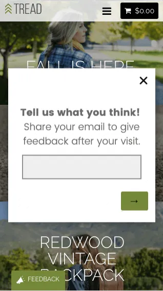 Embedded target on a mobile screen