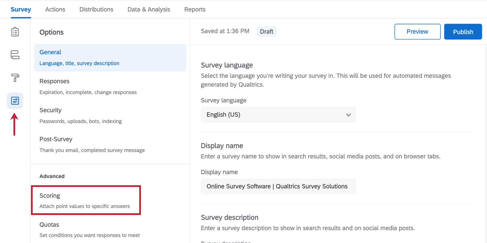 Where scoring can be accessed