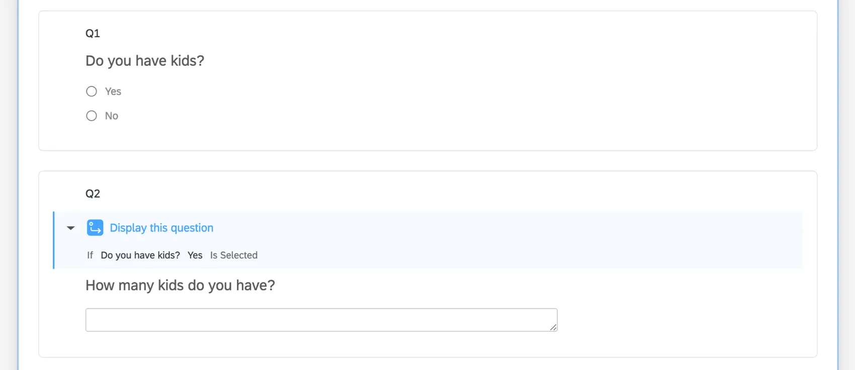 Exemplo de lógica de exibição