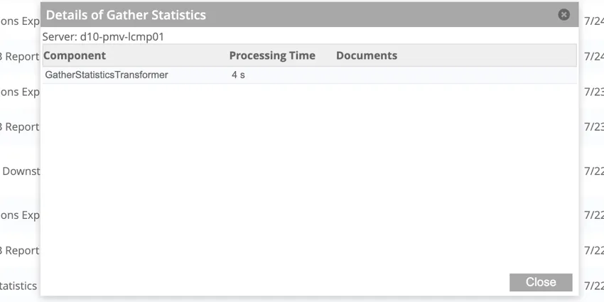 viewing details for a completed dataflow