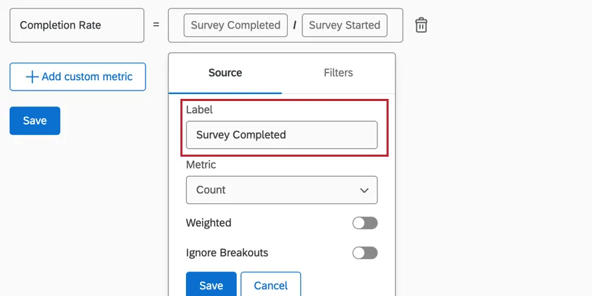 relabeling the completion rate calculation