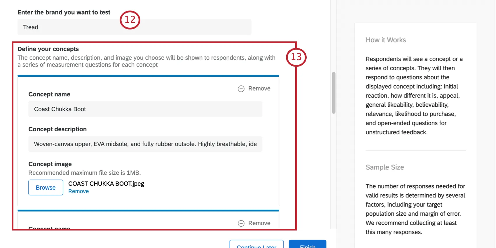Cuadro grande resaltado, titulado Define tus conceptos numerado 13