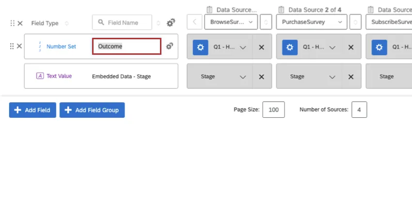 Renaming the Outcome field