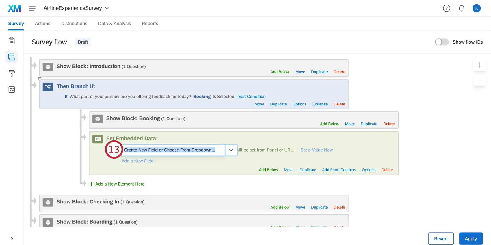 Creating a new embedded data field