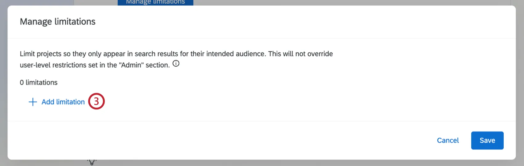 pour ajouter une limitation