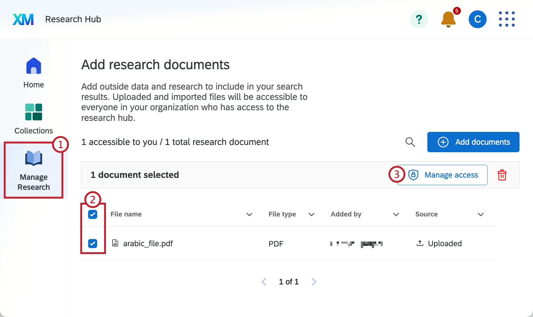 managing access to a document