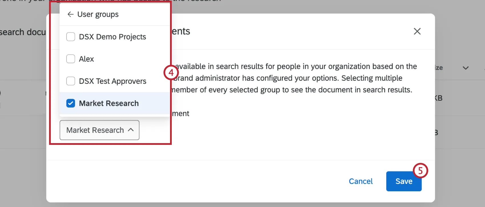 selecting the document audience