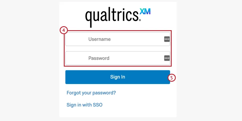connecting your sfdc and qualtrics accounts. enter your qualtrics credentials on the logic screen
