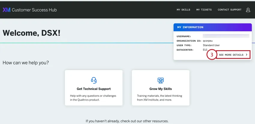 clicking "see more details" on the homepage