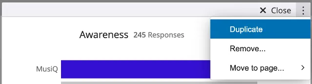 Quando si passa il mouse su un widget, in alto a destra cè un pulsante che consente di espandere le opzioni e Duplica è la prima opzione