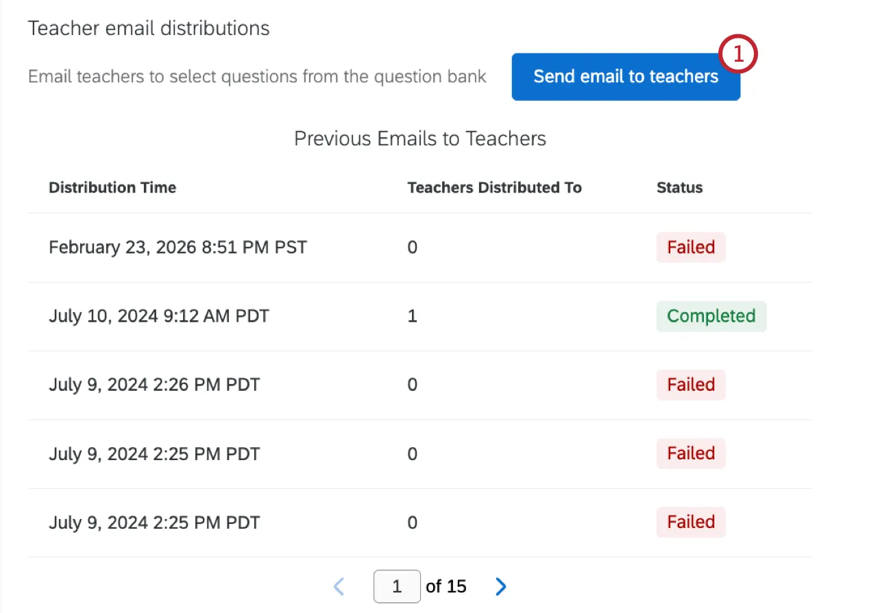 "send email to teachers" button