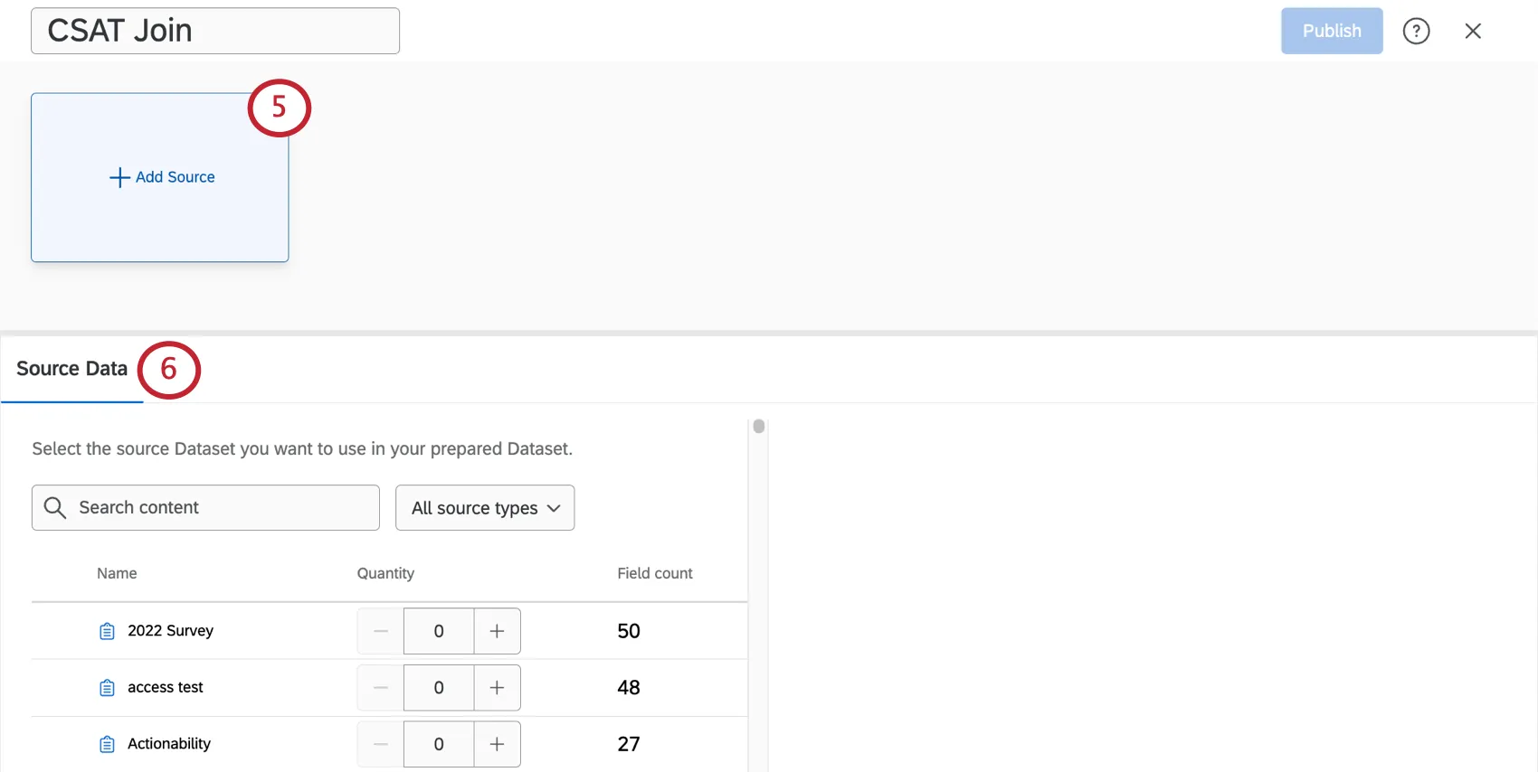 El botón Agregar fuente es un solo bloque a la izquierda, abre un menú en la parte inferior de la página