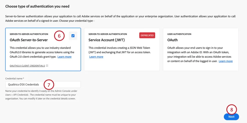 creating new oauth server to server credentials
