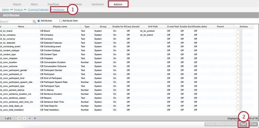 in the attributes tab, clicking New
