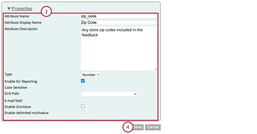 escolher as configurações atributo