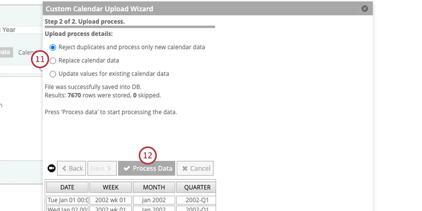 choosing how to handle duplicate and existing data