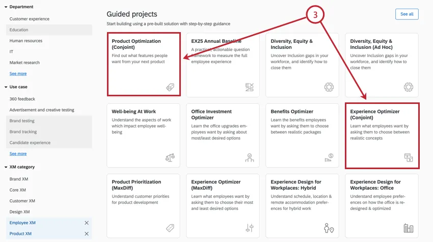 creating a conjoint project