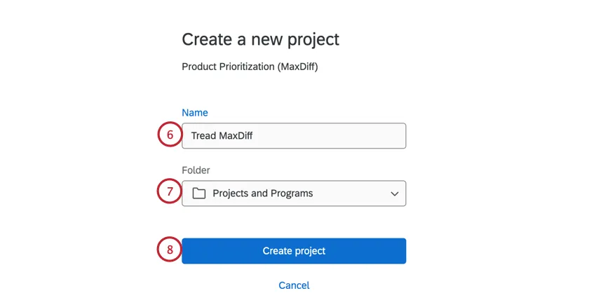Geben Sie dem Projekt einen Namen, und wählen Sie einen Ordner aus.
