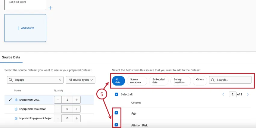 choosing fields for the data model