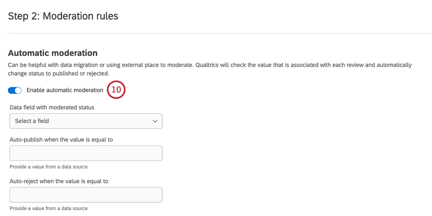 enabling automatic moderation