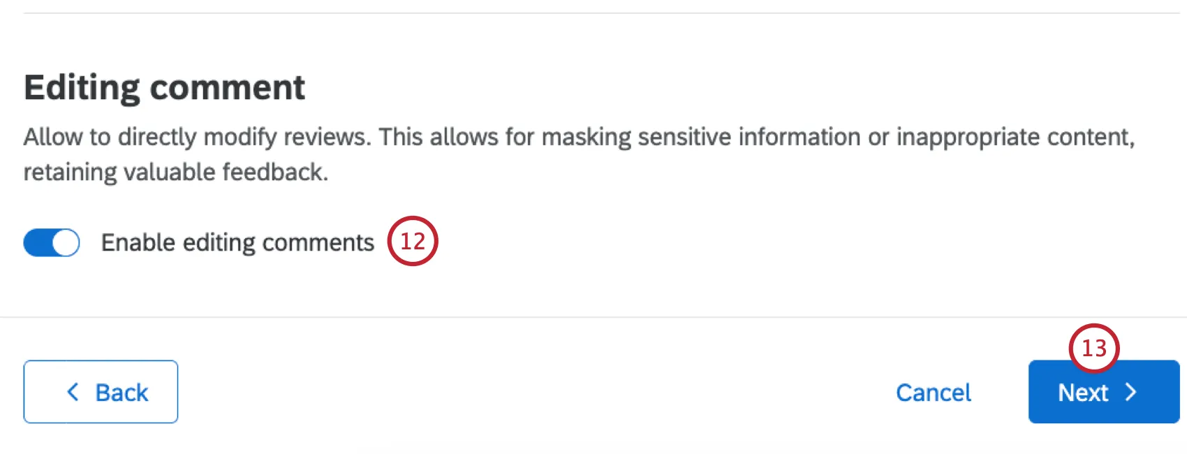 enabling comment editing