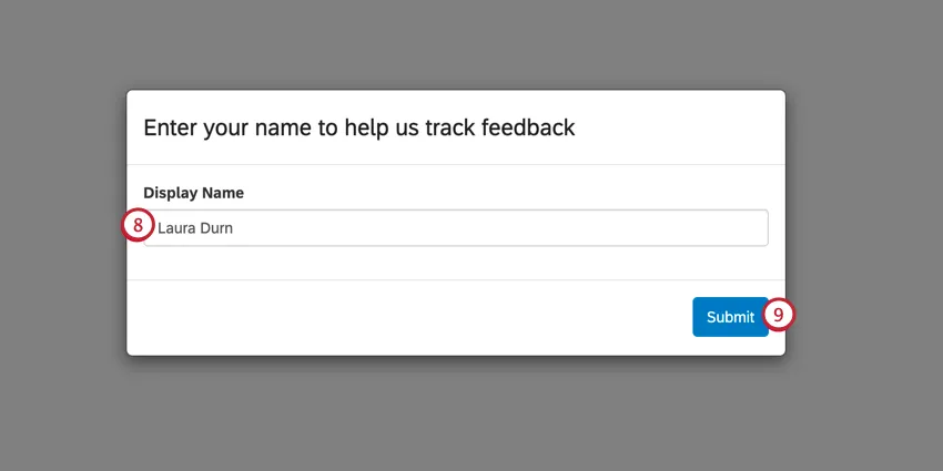 Geben Sie den Namen Ihres Feedback ein