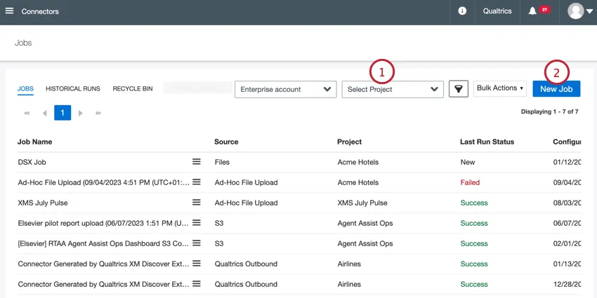Anlegen eines neuen Jobs