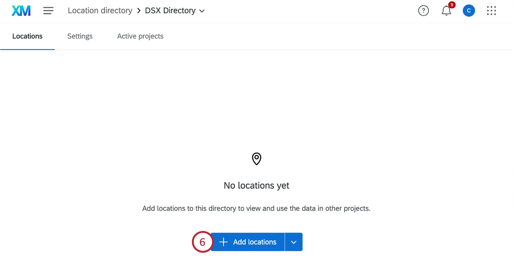 clicking add locations