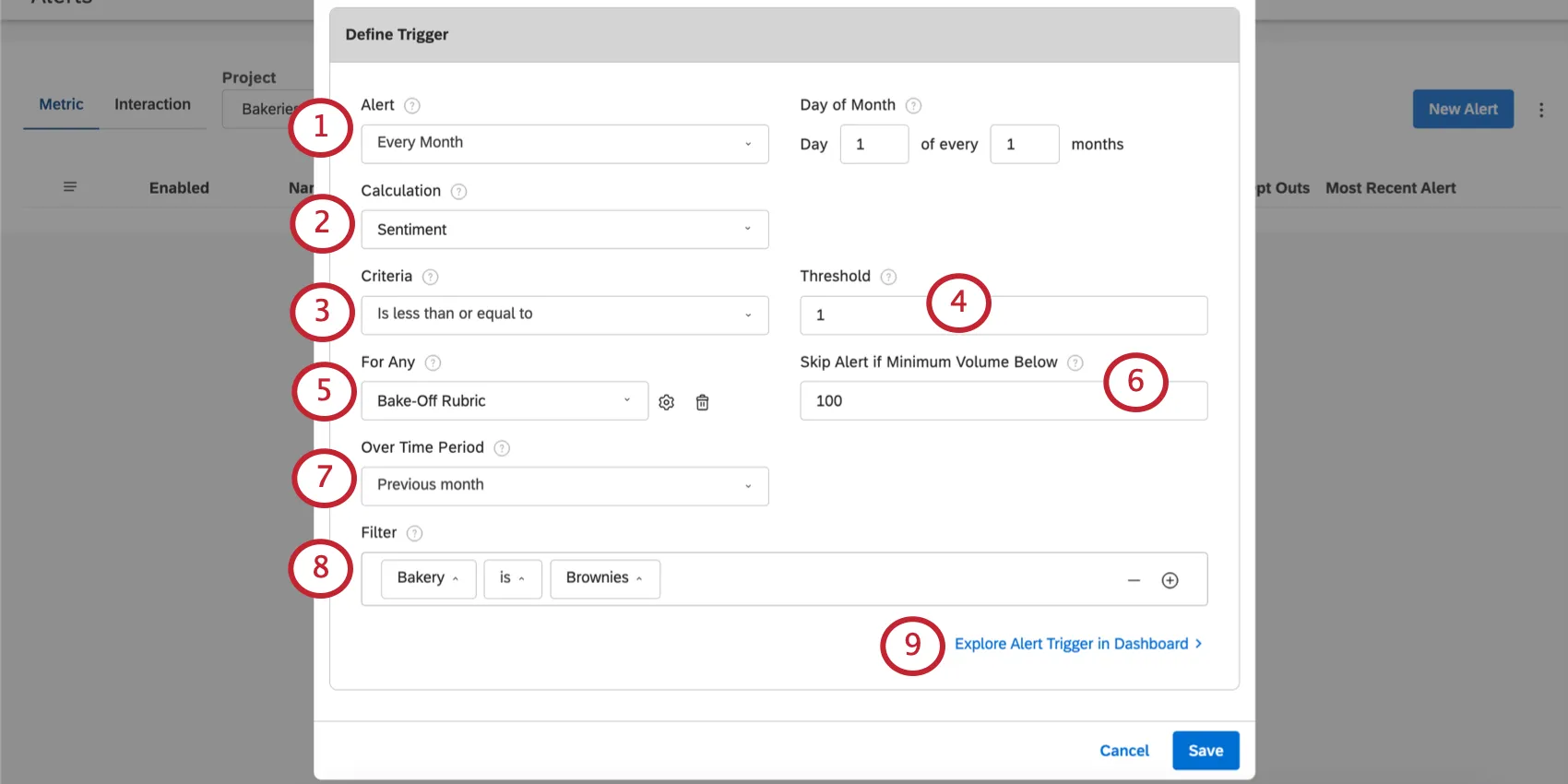 define trigger section