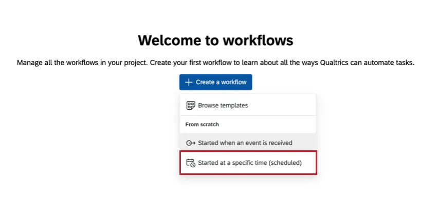 choosing "started at a specific time"