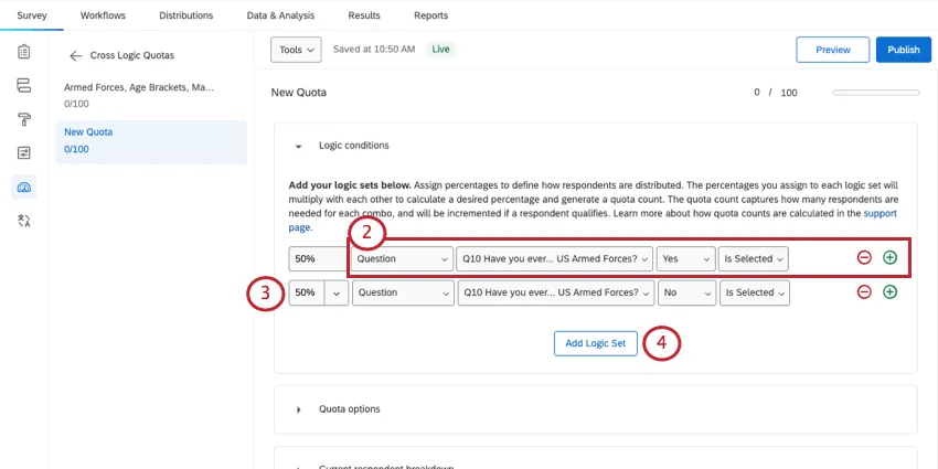 building a cross logic quota