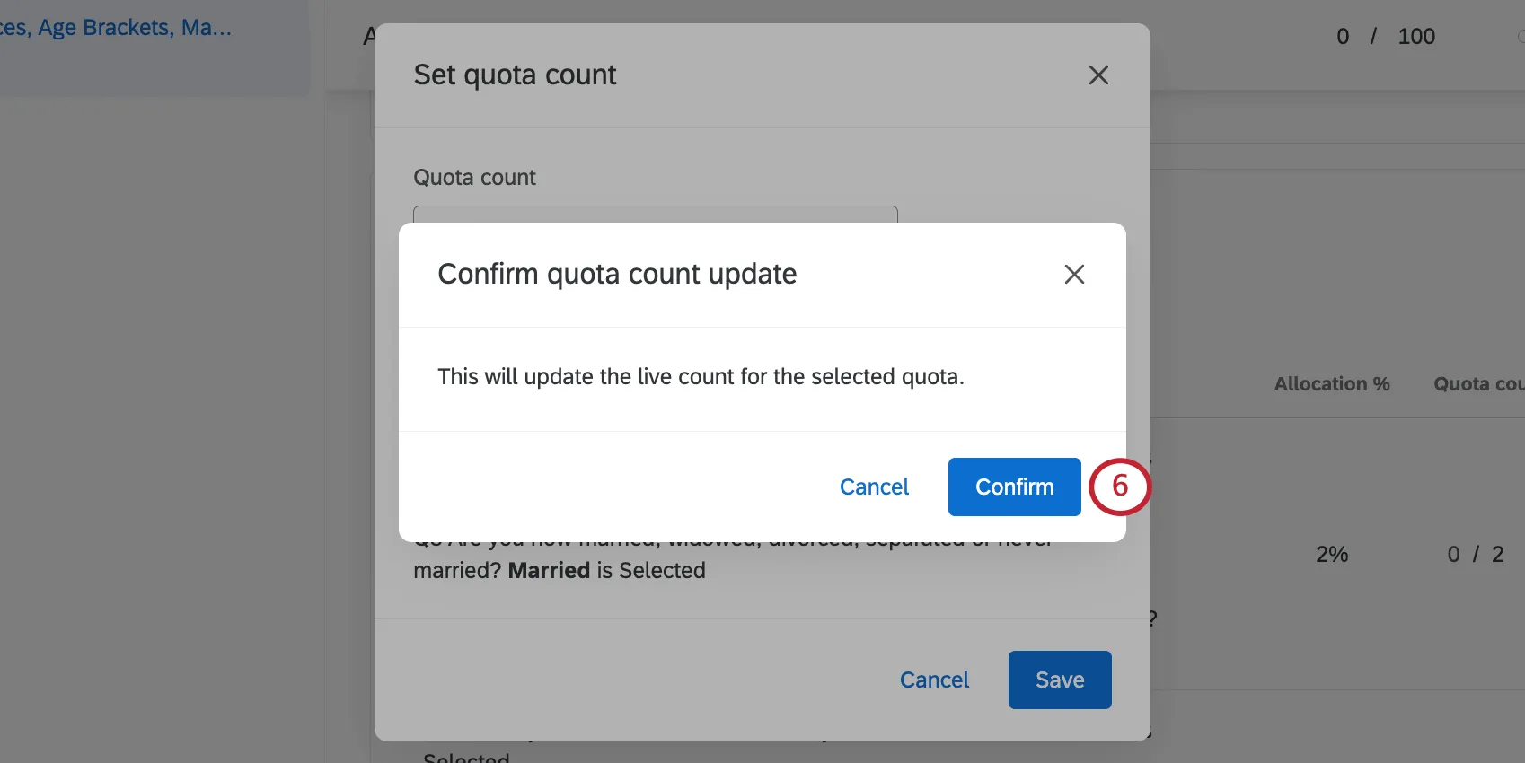 New window where you click confirm
