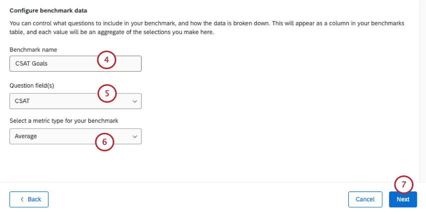 next page where you configure metric and field
