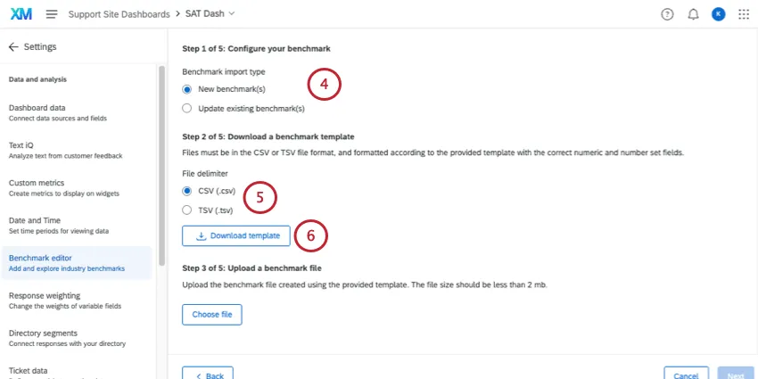 new page with import options