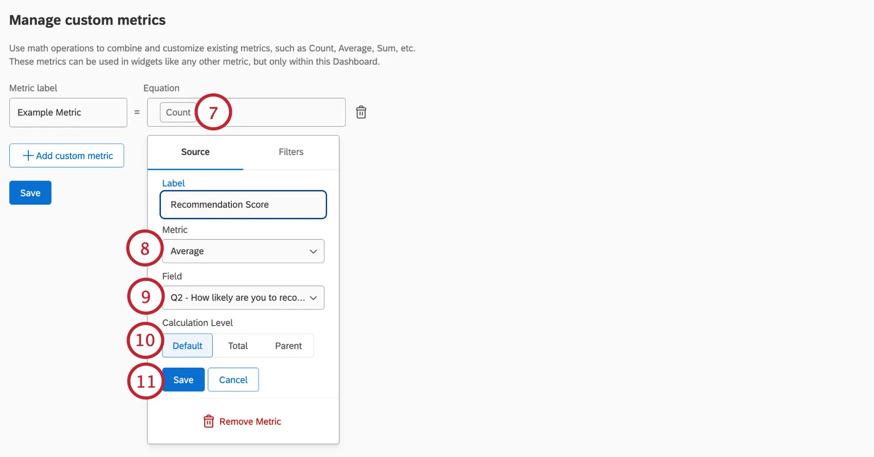 creating a new custom metric