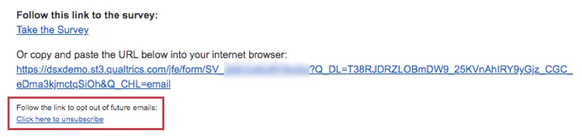 Lien de désabonnement dans un e-mail