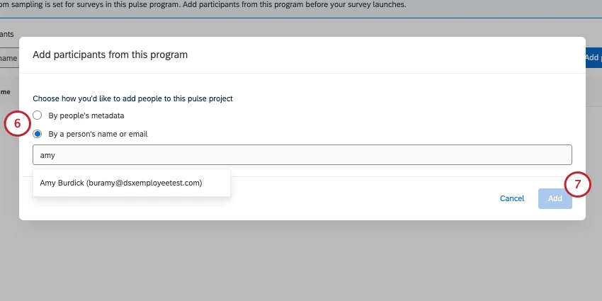 new window where you choose between 2 methods to add participants