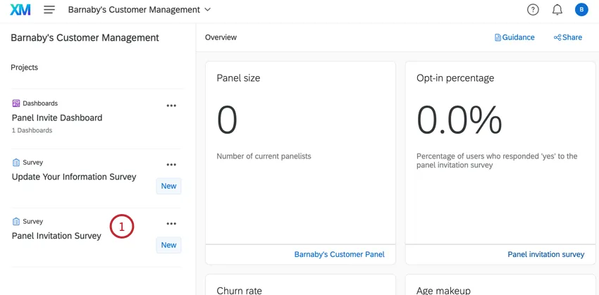 パネル招待アンケートをクリックしてください。