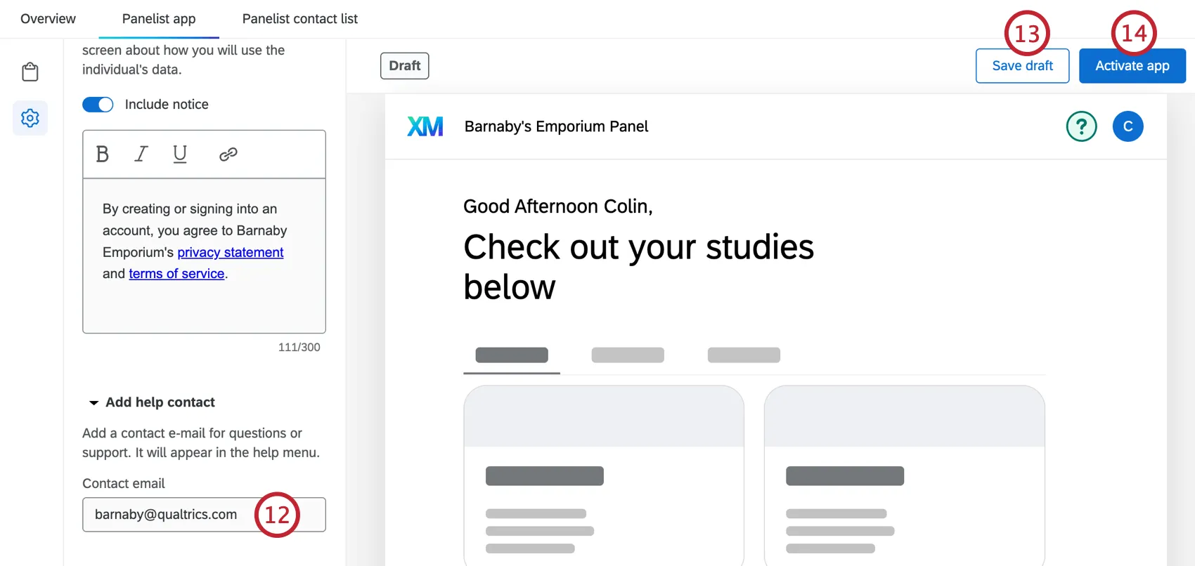 Agregar un correo electrónico de ayuda y luego publicar la aplicación del panel