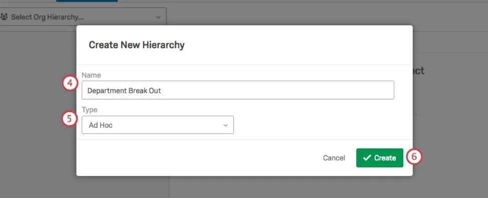 Create new hierarchy window
