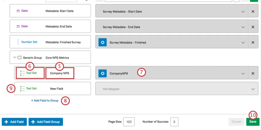 editing rows and columns in the data mapper