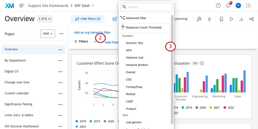 Botão Add Filtro Adicionar filtro ), o menu suspenso vem dele