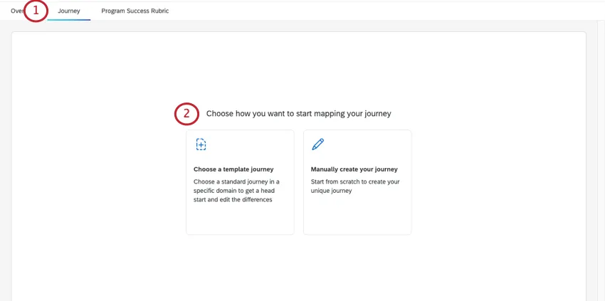 Creating a journey on the journeys tab