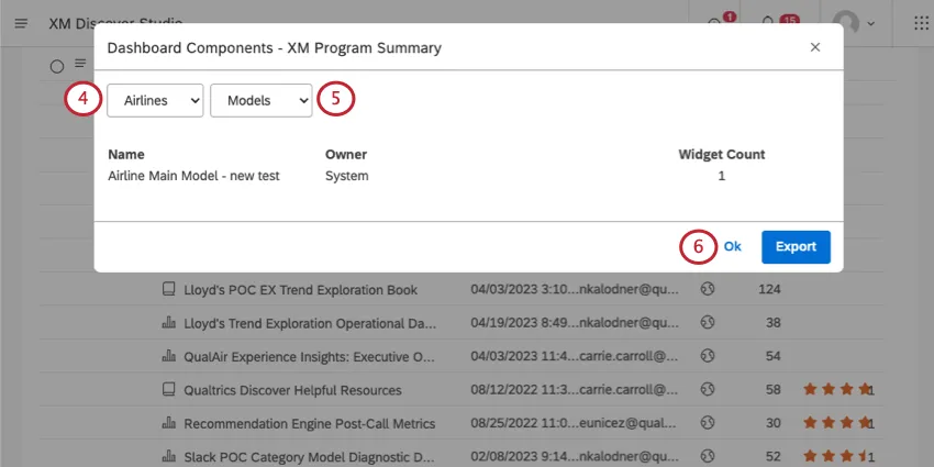 new window where you look at components